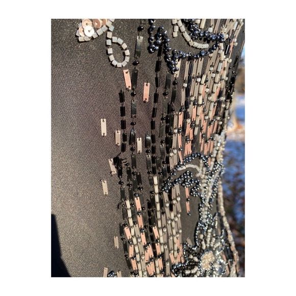 Vtg 90s Y2K Sue Wong Nocturne Gown 100% Silk Dress Beads Mermaid Glam Celestial - Picture 15 of 15